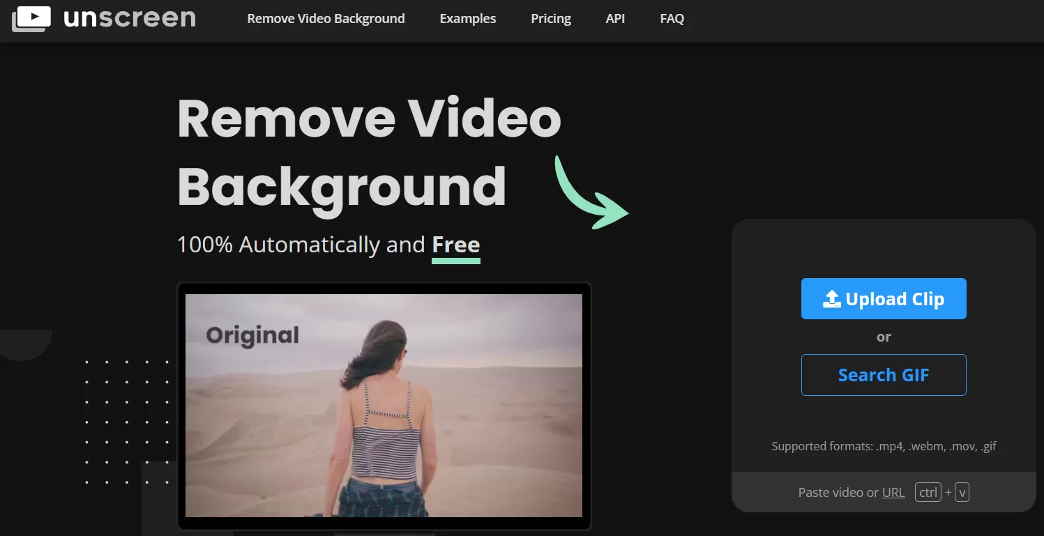 هوش مصنوعی ویدیو Unscreen