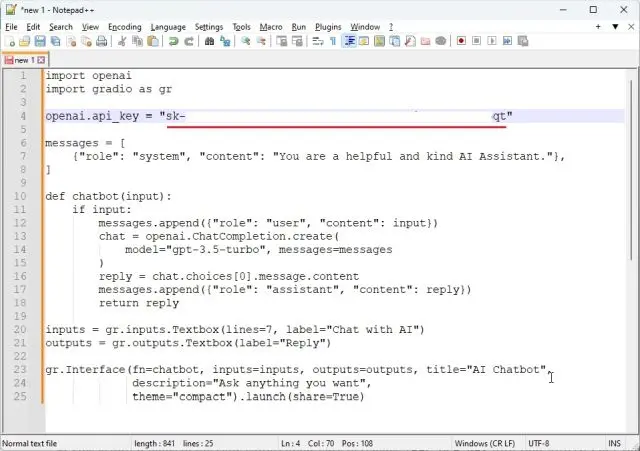 Your API key