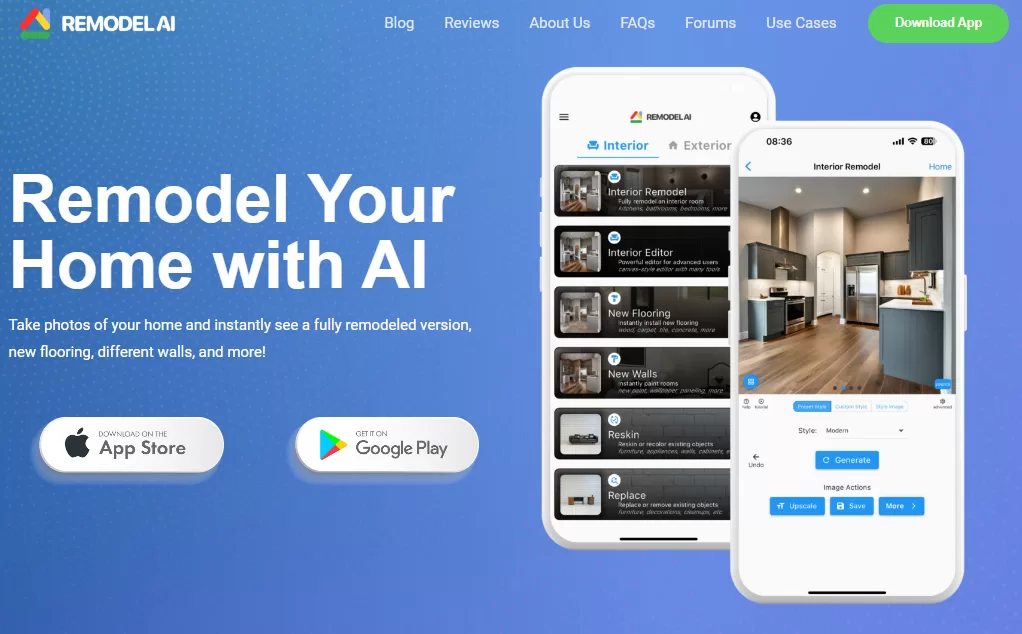 هوش مصنوعی برای طراحی داخلی remodelAI