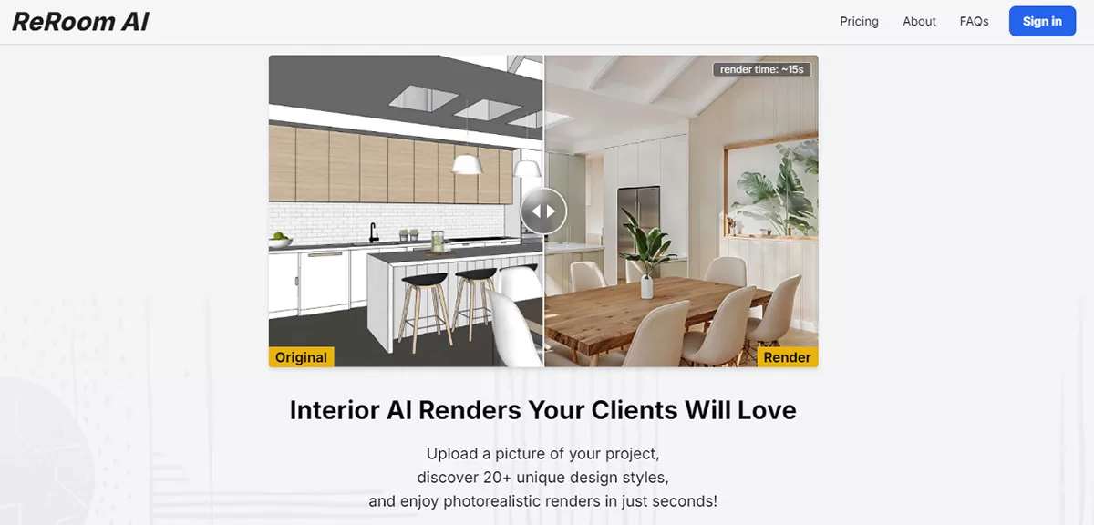 هوش مصنوعی برای طراحی داخلی
reroom AI