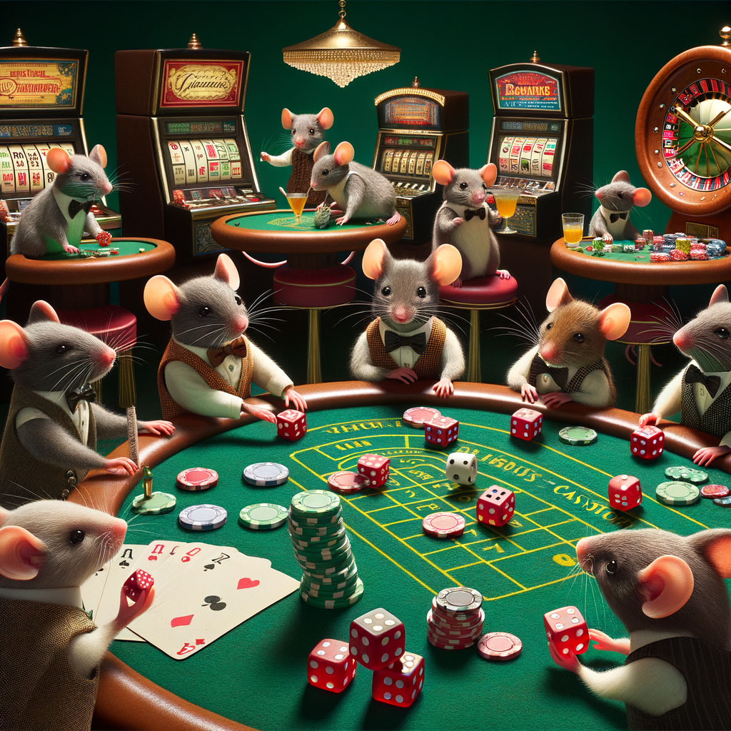 موش ها در حال قماربازی در کازینو -