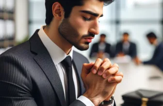 یک جوان در حال دعا کردن برای کار و مصاحبه شغلی و استخدام