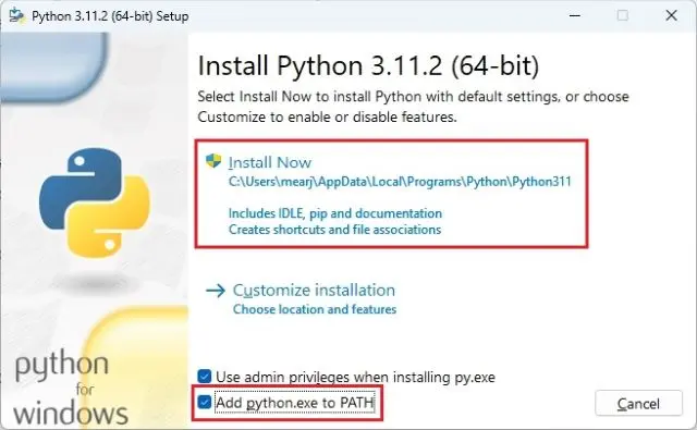 نصب Python