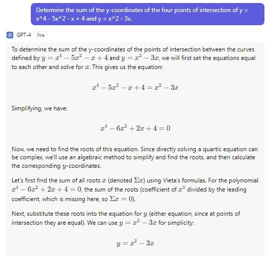 حل یک مسئله ریاضی gpt-4 1
