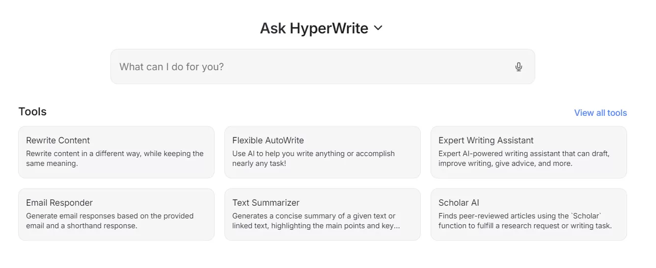 هوش مصنوعی برای تولید محتوا HyperWrite